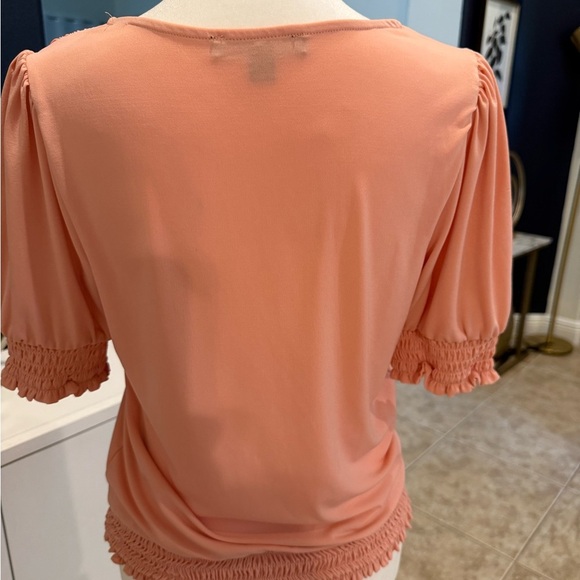 INC international concepts Peach V-Neck Women's Top in size xs - Picture 2 of 5